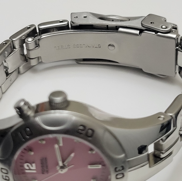 Fossil Blue Ladies Watch Silver Tone Band Pink Face New Battery - Picture 6 of 14